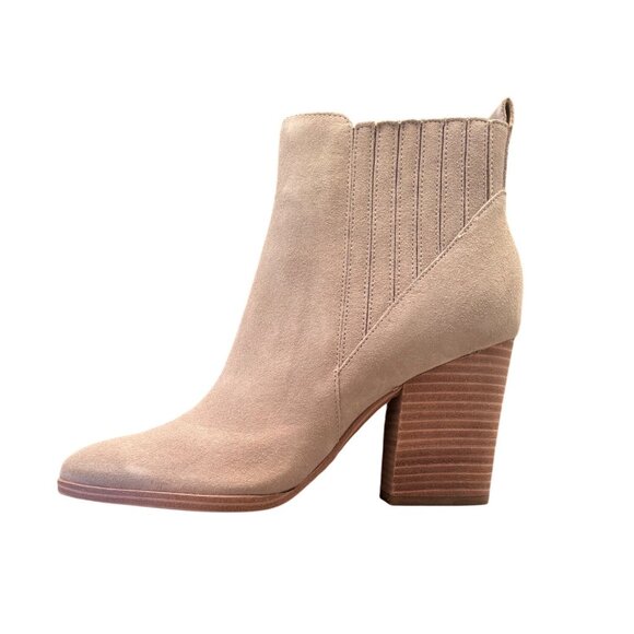 Marc Fisher Alva Size 9M Pointy Toe Bootie NWB Light Natural Suede $199 - Picture 11 of 16